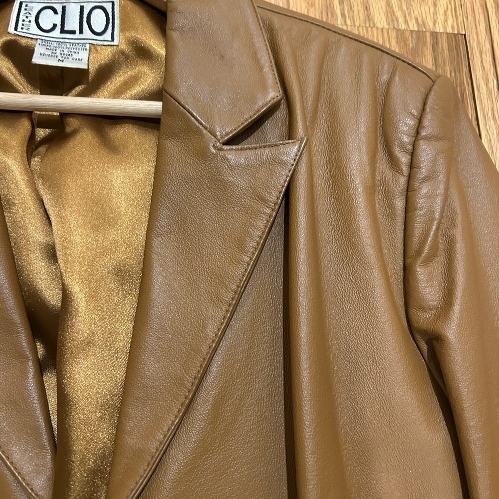 Clio Tan Leather Jacket - Picture 2 of 6